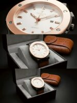 Hublot Light Gold Watch with Brown Leather Strap | Luxury Designer Wristwatch - Image 7