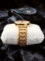 Recent Ladies Black Dial Golden Diamond Watch – Luxury Quartz Wrist Watch for Women - Image 3