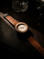 Hublot Light Gold Watch with Brown Leather Strap | Luxury Designer Wristwatch - Image 4