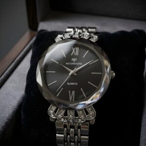 Moonstone ladies luxury wrist watch with elegant dial and stylish strap